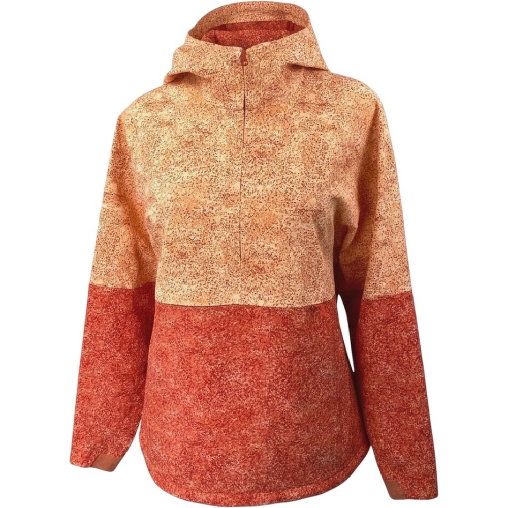 Outdoor Voices MegaFleece Half-Zip Pullover Hooded Jacket Speckled Orange XL